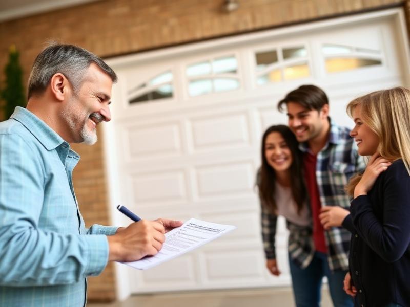 Homeowner reviewing garage door financing options and payment plans