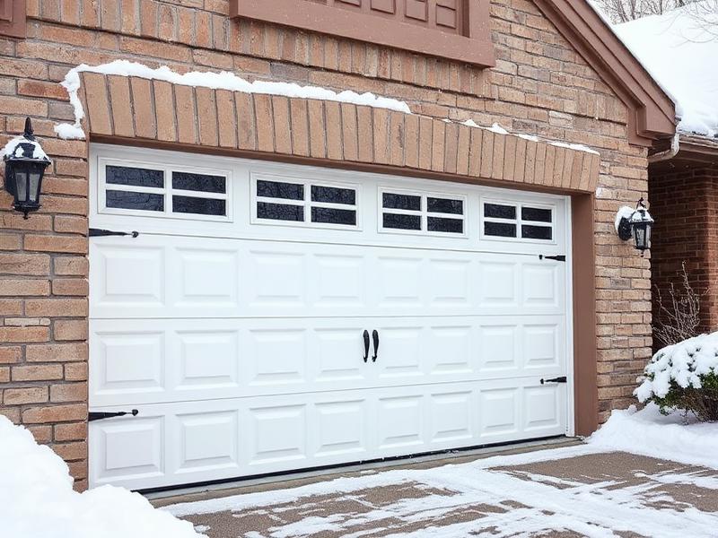 Garage door with winter weather protection and insulation
